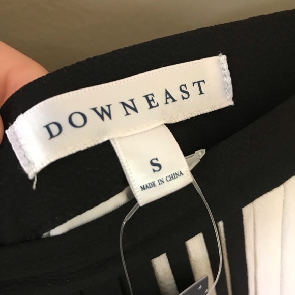 Downeast Black & White Pleat Stripe Skirt - Picture 2 of 4